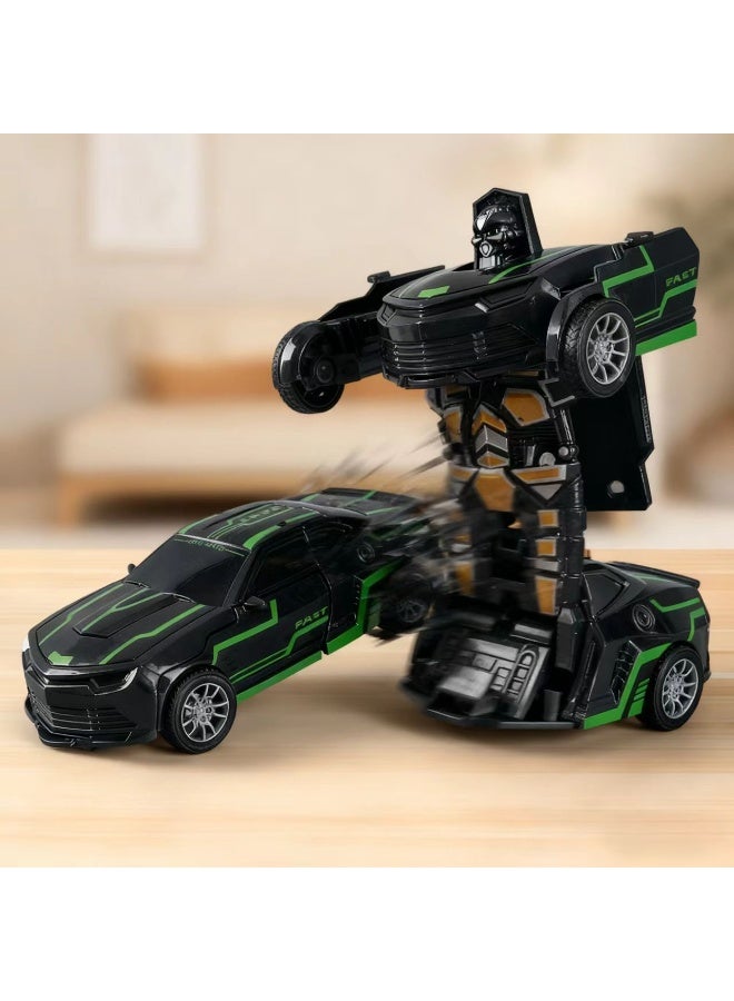 Chabeia Friction Powered Car Truck Toys, for 3-8 Year Old Boy, Transforming Toys Cars for Children, Most Popular Birthday Presents for boys. (Black & Green) - Image 3